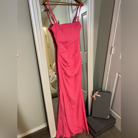 HOUSE OF CB 'Milena' Hot Pink Jersey Corset Maxi Dress - Picture 5 of 9